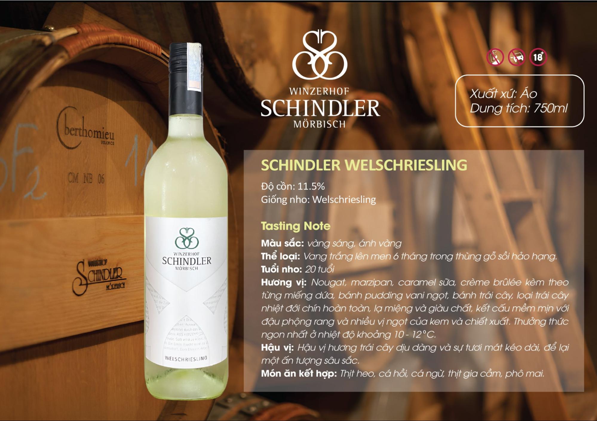 Rượu vang trắng Winzerhof Schindler, Welschriesling