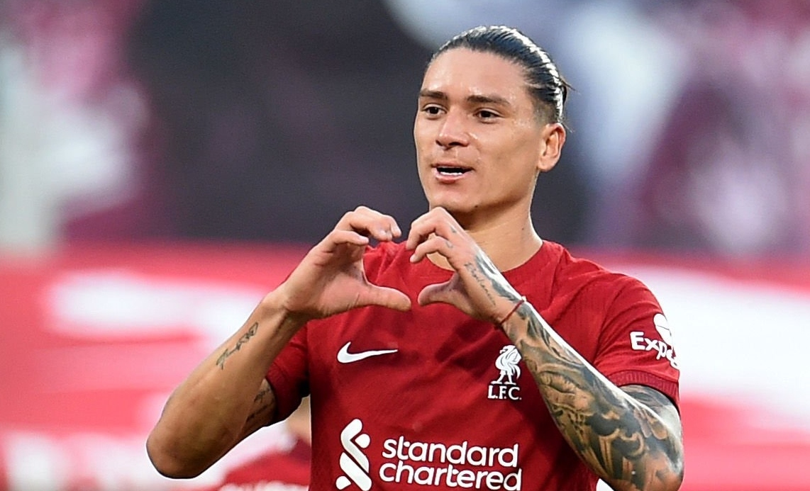 Tiền đạo Darwin Nunez của Liverpool ghi 4 bàn thắng/trận
