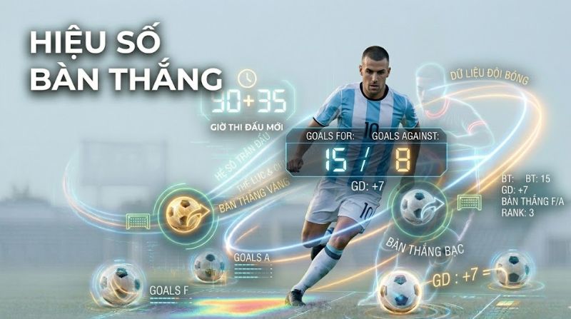 Hiệu số bàn thắng là gì? Cách tính goal difference chuẩn